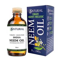 Zatural Organic Virgin Neem Oil 8 Ounce: 100% Natural Pure Cold Pressed No Additives, Unrefined Concentrate for Body and Skin, Pets, and Plants or Garden