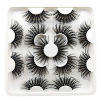 8D Mink Eye Lashes 7 Pairs 25mm False Eyelashes Wispy Fluffy Cruelty-free Thick Long Faux Mink Eye Extension Makeup Tools