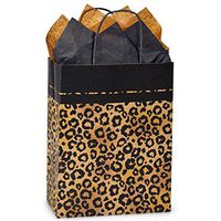 NW Leopard Safari Paper Shopping Bags - Cub Size - 8 1/4 x 4 3/4 x 10 1/2in. - 200 Pack