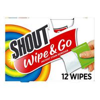 Shout Wipe and Go Instant Stain Remover, for On-the-Go Laundry Stains, 12 Count - Pack of 12 (144 Total Wipes)