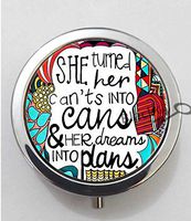 BlackKey She Turned Her Can'ts Into Cans And Her Dreams Into Plans 3-Compartment Decorative Pocket Gift Box Case Organizer for Pill, Color 1 -22