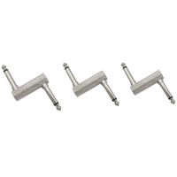 Eightnoo 3 Pieces TZ-Type Guitar Effect Pedal Coupler Connectors 1/4-inch Offset Jack Pedals for Guitar Pedal Pedalboard,Silver