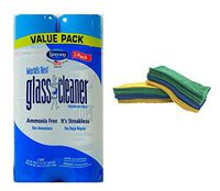 Sprayway World's Best Value Pack Glass Cleaner,19 oz Made in USA + FREE Microfiber Cleaning Cloth