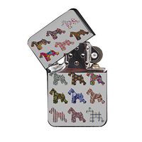 Schnauzer Dog Pattern - Black Lighter Windproof Flip-Top Refillable with tin Gift Box