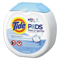 Tide 10037000898921 Free & Gentle Laundry Detergent, Pods, 72/pack, 4/carton