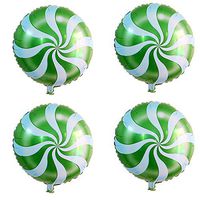 uxcell Foil Wave Printed Birthday Wedding Party Decor Helium Round Candy Balloons 18 Inches 4 Pcs Green