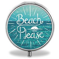 IMLONE Pill Organizer, Customized Sea Pill Boxes with 3 Components and Mirror for Travelling and Daily Needs