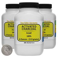 Activated Charcoal [C] 100% ACS Grade Float Powder 12 Oz in Three Space-Saver Bottles USA