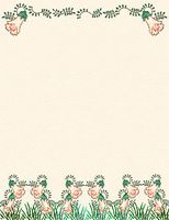 NEW Orange & Green Floral Letterhead Stationery Paper 26 Sheets