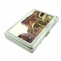 Cigarette Case with Built in Lighter Vintage New Orleans Louisana S7 Smoking King Size Cigarettes Silver Metal Wallet 4" X 2.75" RFID Protection The Big Easy