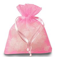 Pink Organza Drawstring Bags | Quantity: 30 | Width: 6"…