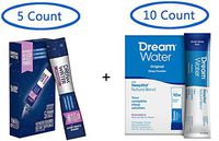 Dream Water Natural Sleep Aid Travel Pack Powder, 5 Count + 10 Count (15 Count Total) - GABA, MELATONIN, 5-HTP, 2.5oz Shot- Top Rated - Non-Habit Forming