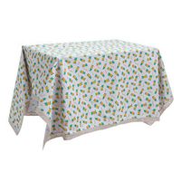Theoylos Tablecloth Plant Print Lace Rectangle Table Cloth Cotton and Linen Tablecloth Party Tablecloth