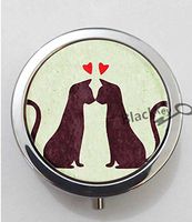 BlackKey Animal Cat Silhouette 3-Compartment Decorative Pocket Gift Box Case Organizer for Pill, Color 1 -446