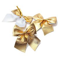 ROSENICE Ribbon Christmas Tree Bowknots Festival Party Ornament Brooch Decor 24Pcs(Gold)