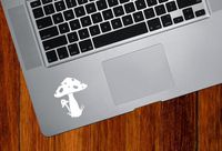 Yadda-Yadda Design Co. Magic Mushrooms - Trackpad/Keyboard - Vinyl Decal (White)