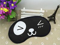 KiKi Monkey Cute Funny Black Emoji Sleeping mask Soft Lightweight Comfortable Breathable Eye Shade Good Sleeping Eye Patch Travel nap Sleeping blinder Eye Health Care Sleep Masks(Black Emoji-5)