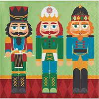 Creative Converting 332085 Nutcracker Beverage Napkins, Green