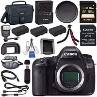 Canon EOS 5DS 5D S DSLR Camera + LPE-6 Lithium Ion Battery + Sony 128GB SDXC Card + Canon W-E1 Wi-Fi Adapter + Canon 100ES EOS Shoulder Bag + Flexible Tripod + Hand Strap Bundle
