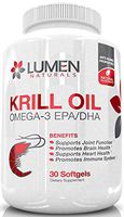 Krill Oil - Powerful Omega 3 Oil & Fatty Acids EPA DHA Supplement with Phospholipids & Astaxanthin - Supports Healthy Heart, Boosts Brain Function & Improves Joint Health - 30 Liquid Softgels