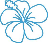 hBARSCI Hibiscus Flower Vinyl Decal - 5 Inches - for Cars, Trucks, Windows, Laptops, Tablets, Outdoor-Grade 2.5mil Thick Vinyl - Sky Blue