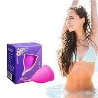 Reusable Menstrual Cup –Upgrade Period Cup with 1 Carry Bag -12 Hours Protection-Perfect for Teens and Adults (Pink, S)