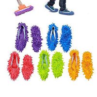 Mop Slippers Shoes Microfiber Dust Mop Shoes Slippers Cleaning for Home Floor Cleaning Shoes Cover for House Kitchen Office, 5 Pairs