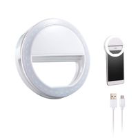 Aipinvip Selfie Ring Light 3-Level Brightness LED Clip Portable Diva Ring Light for Video and Selfie Photos Fill Light for iPhone Samsung Galaxy and Other Smartphones (Rechargeable)