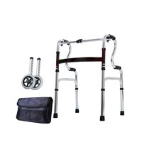 Milisome World Walker The Elderly with Seat Walking Aid Aluminum Alloy Belt Wheel Four-Foot Crutches Disabled Walking Stick (Color : B)
