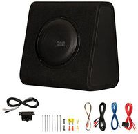 Acoustic Audio by Goldwood ACA8WG Powered Amplified 8" Car Ported Subwoofer 600W with Wiring Kit and Remote Level Control, Black