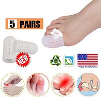 Gel Toe Caps Toe Protectors Breathable Toe Sleeves, New Material，for Blisters, Corns, Hammer Toes, Toenails Loss, Friction Pain Relief and More (10 PCS for Big Toe)