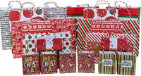 Christmas Gift Bag Kraft Variety Pack (24 Pieces) - 24 High Quality Kraft Gift Bags Various Sizes - iDeal Brandz