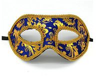 Mardi Gras Party Masquerade Mask,Christmas mask Jazz mask Velvet Cloth mask Flat Head Men lace mask Holiday Items Blue Prom Masks