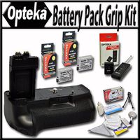 Opteka Battery Pack Grip / Vertical Shutter Release for Canon EOS Rebel T2i T3i T4i T5i 550D 600D 650D 700D Kiss X4 X5 X6 X6i X7i DSLR Digital Camera with 2 Extra LP-E8 Extended Life High Capacity Batteries, Wireless Radio Remote and Lens Cleaning Kit
