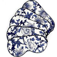 Iumer Mulberry Silk Sleep Eye Mask Cover Eye-shade with Elastic Strap for Night Sleeping Travel Nap,Blue and white porcelain