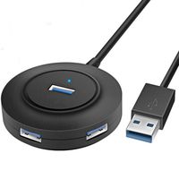 WUKUR 4 Port USB Hub 3.0 Ultra-Slim Mini Data USB Hub Compatible with MacBook, Mac Pro/Mini, iMac, Surface Pro, XPS, Notebook PC, Mobile HDD and More