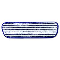 Rubbermaid Commercial Q800WHI Microfiber Finish Pad, 18 x 5 1/2, Blue/White (Case of 6)