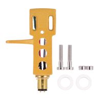 Muslady Universal LP Disc Record Player Phono Turntable Headshell 4-pin Aluminum Alloy with OFC Leadwires Gold-plated Terminals for LP120-USB/ LP240-USB/ LP1240-USB/AT-LP5 Direct-drive Turntable