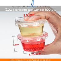 GOLDEN APPLE, 2-Ounce Clear Plastic Jello Shot Souffle Cups with Lids, Sampling Cup (100 Sets)