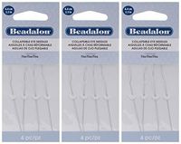 3-PACK - Beadalon Collapsible Eye Needles 2.5-Inch Fine 4 per Pack (in Rigid Pak TM mailer)