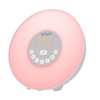 Smart Sunrise Alarm Clock - VAVA Wake Up Light with 7 Colors Switch and FM Radio for Bedrooms- 6 Adjustable Alarm Sounds Sunset Simulation, Touch Control and Snooze Function