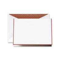 Crane Red Bordered Note with Parlor Scallop Lining (CF1629)