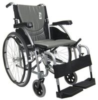 Karman Ergonomic Wheelchair in 16 inch Seat, Pearl Silver Frame and Silver Cushion