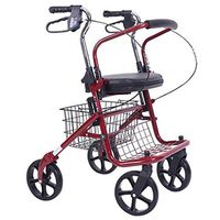 Rollators & Walkers Rolling Walkers Elderly Walker Lightweight Folding Four-Wheel Roller Walker with Padded Seat Lockable Brake Height Adjustable Ergonomic Handle and Basket