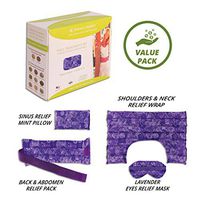 Nature Creation Full Treatment Set- Herbal Heating Pad/Cold Pack - Hot and Cold Therapy (Purple Flower)