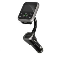 AMJFB Car Mate 6 Wireless FM Transmitter Bluetooth Handsfree Car Kit with USB Charging Port, Music Control and Remote Control for Smartphones and Tablets,C