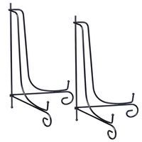 (2 Pack) Iron Display Stand Large Black Iron Easel Plate Display Photo Holder Stand, Displays Picture Frames,Decorative Plates, Tablets and Art 17 Inch