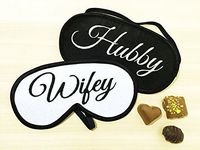 ComfortDecorHouse Hubby and Wifey Handmade Sleep Masks Wedding Gift for Couples Eye Cover Eye Mask for Sleeping Night Mask Eye Sleep Mask