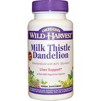 Oregon's Wild Harvest, Milk Thistle Dandelion, 90 Non-GMO Veggie Caps - 2pc