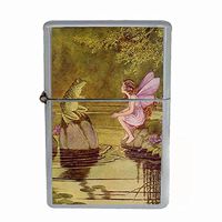 Perfection In Style Wind Proof Dual Torch Refillable Lighter Vintage Frogs Design 006